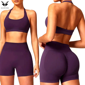In One Solid Purple Color Seamless Back <b>Bra</b> For Women Quick-Dry Sports Elastic <b>Neck</b> Style Fitness Simple <b>Halter</b> <b>Neck</b> Sports <b>Bra</b> - Product Image 6