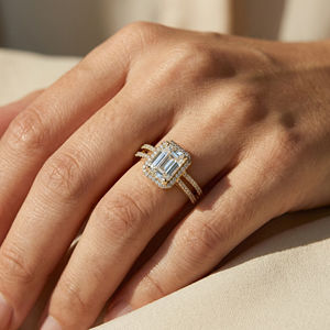 Anillo de Boda Unisex de Oro de 18K con Diamante de Laboratorio, Joyería de Lujo, Certificado IGI, D VVS2, Diamante Solitario Cultivado en Laboratorio, Banda Doble, 2 Quilates - Product Image 5