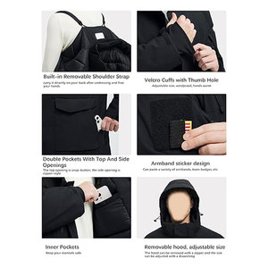 Chaquetas de Invierno para Hombre, Resistentes al Agua, Cálidas, Gruesas, Tipo Parka, Chaqueta Larga Acolchada, Ropa de Abrigo para Clima Frío, Informal - Product Image 6