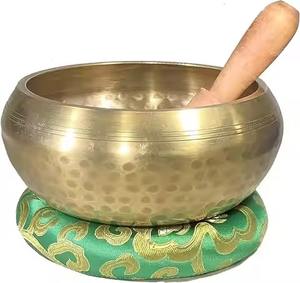 Cuenco de metal con acabado antiguo para meditación, terapia, sonido, yoga, curación, relajación y decoración espiritual. - Product Image 3