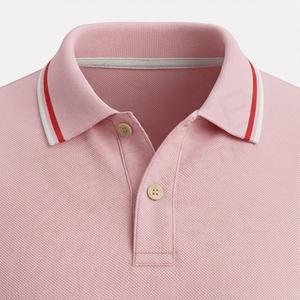 Polo en coton Oxford rose à manches courtes pour homme, logo brodé, style décontracté chic, respirant, coupe classique, design uni - Product Image 4