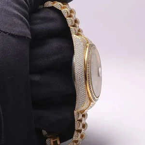 Reloj de Moda Unisex de Lujo y Calidad Estándar, Colección de 41 mm con Movimiento de Cuarzo, Claridad VVS, Diamante Moissanita, Relojes para Hombre - Product Image 3