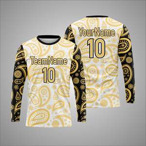 Camiseta deportiva de manga larga con sublimación personalizada – Camiseta de entrenamiento atlético con impresión de número y nombre de equipo personalizados - Product Image 1