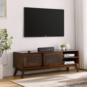 Mobile TV in Rattan Stile Mid-Century Modern da 59 Pollici, Mobile Intrattenimento/Console Multimediale per TV da 65 Pollici, per Soggiorno e Camera da Letto - Product Image 3