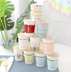 Vaso de papel de doble pared compostable de alta calidad para bebidas calientes - Vaso de papel impreso desechable para café con tapas - Product Image 2