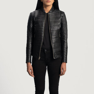 Veste en cuir pour femme de qualité supérieure, durable, tendance, à manches longues - Product Image 1