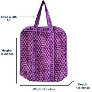 Sac fourre-tout pour femme, motif floral imprimé à la main, style bohème, léger, pliable, écologique, fermeture éclair, plage - Product Image 4