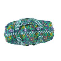 Sac de voyage matelassé vintage en coton biologique fait main, avec deux poignées, couleur unie, fermeture éclair, pour le shopping et la plage