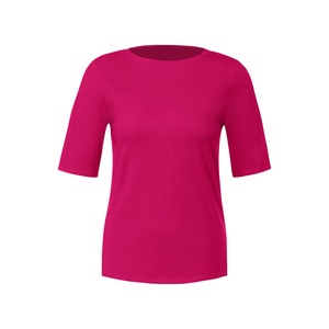 เสื้อยืดคอกลมสีชมพูสด แขนสั้น ผ้าฝ้าย 100% สำหรับผู้หญิง สไตล์ลำลอง ใส่ได้ทุกวัน รับผลิตตามสั่ง ขายส่ง - Product Image 5