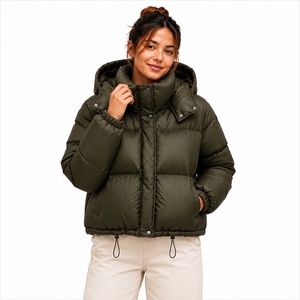 Veste matelassée à capuche pour femme, imperméable, coupe-vent, écologique, séchage rapide, teinte, style décontracté pour l'hiver et les activités de plein air - Product Image 1