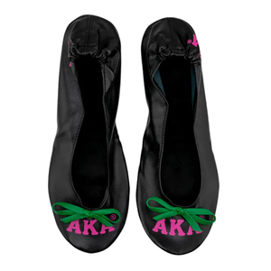 Black Green and Pink Foldable Ballet Flats with Storage Case Portable <b>Slip</b> On Travel Shoes Lightweight <b>Women</b> Footwear - Product Image 3