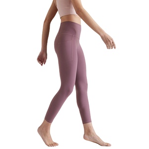 High Stretch Full Length Spandex <b>Leggings</b> <b>Women</b> Elastic Waistband Moisture Wicking Breathable Smooth Seamless Feel - Product Image 3