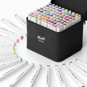 Set di pennarelli a scalpello a doppia punta a 80 colori per pennarelli da colorare con alcool a inchiostro impermeabile per pittura regalo - Product Image 1
