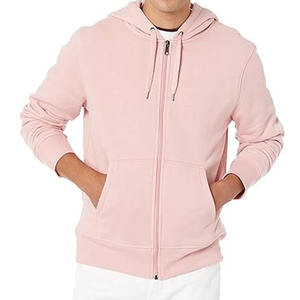 <b>Mens</b> Pink Zip Hoodie Casual Fleece Sweatshirt Streetwear Winter <b>Jacket</b> - Product Image 1