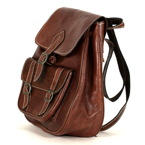 Biyadina Sac à dos en cuir véritable marron de qualité supérieure pour homme, style tendance classique avec fermeture à glissière et élégance intemporelle - Product Image 3