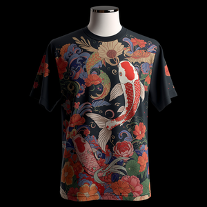 เสื้อยืดสไตล์ญี่ปุ่น ผ้าฝ้าย พิมพ์ลายกราฟิก แฟชั่นสตรีทแวร์ สำหรับผู้ชายและผู้หญิง พร้อมบริการ OEM ODM ปรับแต่งได้ - Product Image 1