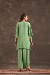 ชุดคุर्ติประดับประดา + กางเกงดอที สีเขียวอ่อน - Product Image 1