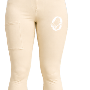 Leggings de equitación de cintura alta neutros para mujer, pantalones de equitación elásticos con textura y diseño de bolsillo frontal - Product Image 3