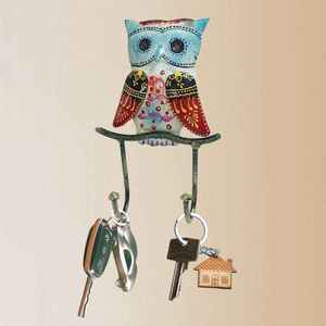 Premium Handcrafted Single Owl Wall Hanger with 2 Hooks High Quality Durable Iron for Home Decor Entryway Utility Gifting - Product Image 5