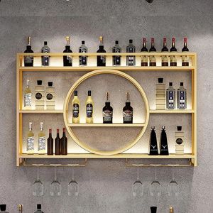 ชั้นวางไวน์ติดผนังโลหะสไตล์โมเดิร์น สำหรับจัดเก็บขวดไวน์ ตกแต่งบ้านและบาร์ - Product Image 3