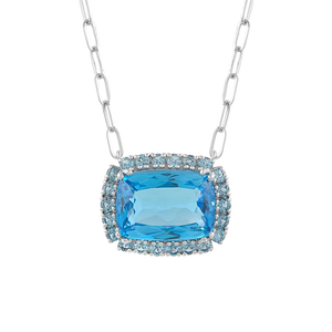 Colgante de Topacio Azul en Plata de Ley 92.5 KLSP-50600 - Product Image 1