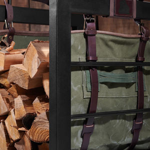 Porta leños de lona, accesorio decorativo para estufa de leña, soporte para leña, accesorio para chimenea, porta leños personalizado, portaleños de cuero - Product Image 6