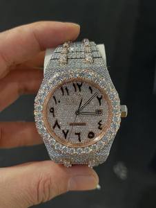 Montre de luxe en acier inoxydable, mouvement automatique, cristal saphir, moissanite VVS1, style hip-hop, pour homme, boîte, résistance à l'eau 10 bars - Product Image 6