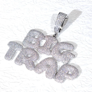 Big Trap Moissanite Diamond Pendant 925 <b>Silver</b> Hiphop Chain Necklace Men's Themed Letter <b>Charm</b> Everyday Wear - Product Image 2