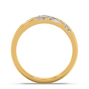 แหวนทองสองสีประดับเพชรสามแถว - Product Image 4