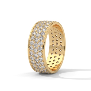 18K Gold Plated <b>Wedding</b> Band Wide <b>Cushion</b> Cut Pave <b>Ring</b> for Women Anniversary Jewelry - Product Image 2