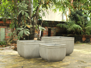 Best Selling GRC <b>Square</b> <b>Planter</b> Concrete <b>Large</b> <b>Planters</b> Set of 3 for Outdoor Plants - Product Image 6