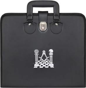 Étui pour insignes maçonniques MM/WM et tablier provincial, avec logo imprimé des Piliers de la Terre, origine importée, type de fermeture Twist Lock - Product Image 2