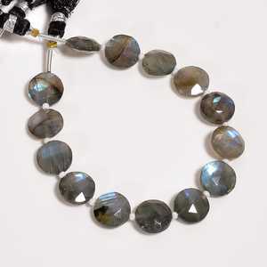 Natural Labradorite Faceted Coin Shape Gemstone <b>Beads</b> Strands 10mm Loose Labradorite <b>Stone</b> <b>Beads</b> For Jewelry Making Wholesale - Product Image 4