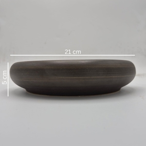 Tazón de Cerámica de Diseño Minimalista con Rayas Naranjas, 21 cm de Diámetro, Hecho a Mano, Libre de BPA, Vajilla para Servir Comida en Hoteles, Restaurantes y Cafeterías - Product Image 4