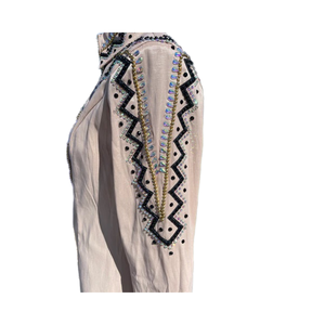 Vêtements de spectacle Western personnalisés avec strass placés à la main et tissu taffetas extensible brodé - Product Image 6