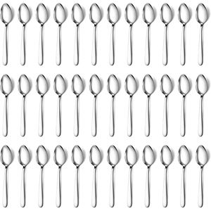 Set di 36 Cucchiaini da Tè in Acciaio Inox 6,2 Pollici, Lucidati a Specchio, Cucchiaini da Dessert per Hotel e Ristoranti - Product Image 1