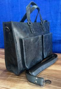 Bolso Mensajero Vintage de Cuero Genuino, Grande, Resistente, con Cierre de Cremallera Antirrobo, Bolsillos Delanteros, para Uso Diario en Todas las Estaciones - Product Image 2
