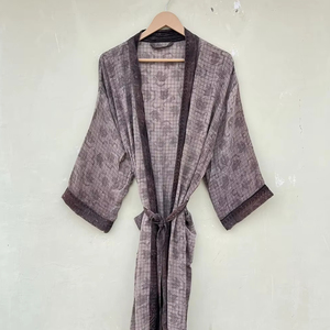 Free-Size Recycled Crepe Silk Kimono <b>Robe</b> for <b>Women</b> Quick <b>Dry</b> Smooth for Summer Autumn Spring Drawstring Closure for Bridesmaids - Product Image 1