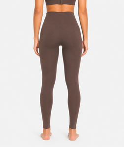 Leggings de compression sans coutures pour femmes, taille haute, effet ventre plat, pour la gym, le yoga, doux, extensibles, anti-transparence, OEM - Product Image 4