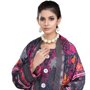 Costumes pour femmes Kameez Shalwar Design brodé en coton/pelouse Salwar Kameez pakistanais grande taille - Product Image 1