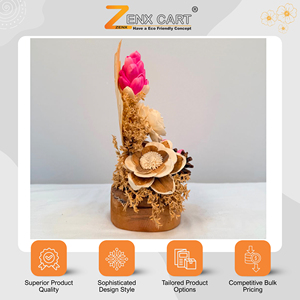 Bouquet de fleurs séchées artificielles en bois de Sola, fait main, écologique et personnalisable, pour décoration de Noël et cadeaux, longue durée (3-5 ans) - Product Image 3