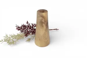 <b>Decorative</b> <b>tall</b> wood <b>vase</b> perfect for living room corners entryways and modern home <b>decor</b> arrangements - Product Image 3