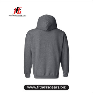 เสื้อสเวตเชิ้ตมีฮู้ดสีเทาสำหรับผู้ชายจาก Just Fitness Gears ทรงปกติ สีพื้น สวมใส่สบายๆ เหมาะสำหรับฤดูใบไม้ร่วง - Product Image 2