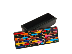 Boîte de rangement pour crayons de couleur écologiques faits à la main au design moderne pour la décoration de la maison, emballage cadeau par THE FASHION CRAFT - Product Image 2