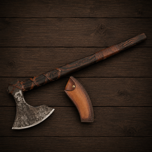 Hacha Vikinga Hecha a Mano – Hoja Nórdica Grabada con Mango de Madera, Hacha Nórdica con Acabado Envejecido para Hombres, Regalo Único para Él, Coleccionistas - Product Image 6