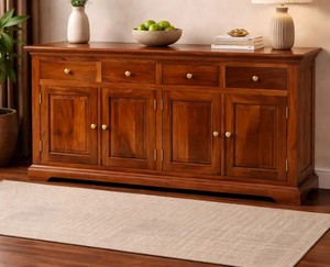 Indian Solid wood 6 Foot Wooden <b>Console</b> <b>Table</b> Traditional <b>Storage</b> Cabinet Heavy Duty Jodhpur Export Furniture - Product Image 5