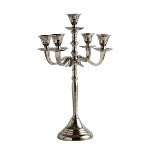 Candélabre en acier inoxydable à 5 bras, porte-bougie, décoration d'intérieur, support de bougie en métal durable, élégant centre de table - Product Image 1