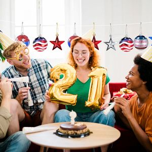 24 Piezas de Adornos Colgantes Patrióticos para Festivales, Bolas y Estrellas, Día de la Independencia, 4 de Julio, Decoración para Árbol de Navidad, Pared, Interiores, Fiestas - Product Image 6