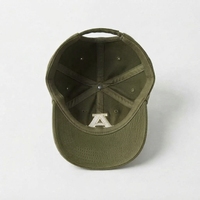 Casquette de baseball vert olive avec lettre A brodée blanche, 6 panneaux, réglable, unisexe, décontractée
