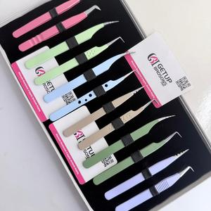 GETUP BROSONS IMPEX Pince à épiler pour cils en acier inoxydable de précision, antistatique, à pointe lisse de 10 mm, ensemble avec emballage en boîte avec logo - Product Image 6